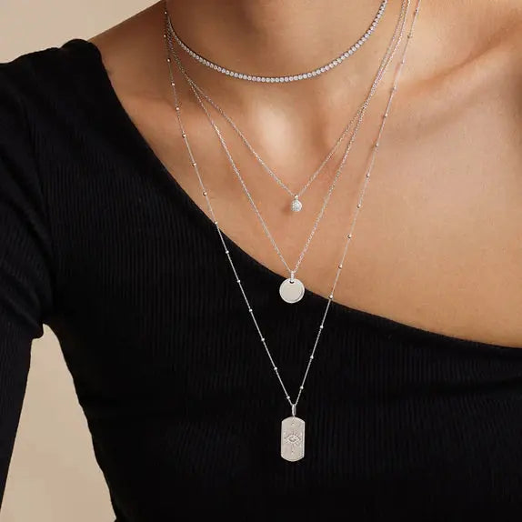 Ania Haie N058-01H Κολιέ Disc Pendant Από Επιπλατινωμένο Ασήμι