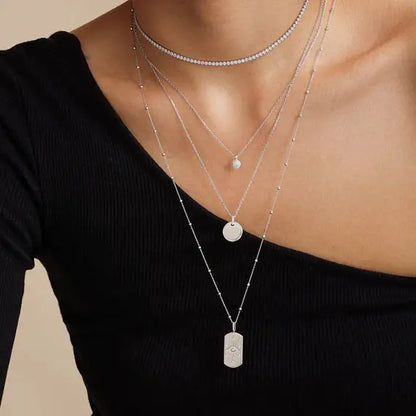 Ania Haie N058-01H Κολιέ Disc Pendant Από Επιπλατινωμένο Ασήμι