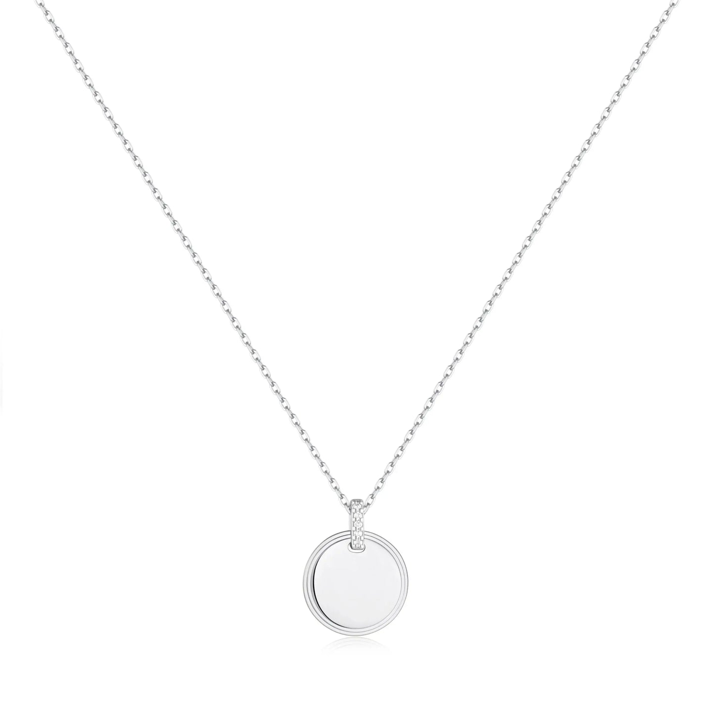 Ania Haie N058-01H Κολιέ Disc Pendant Από Επιπλατινωμένο Ασήμι