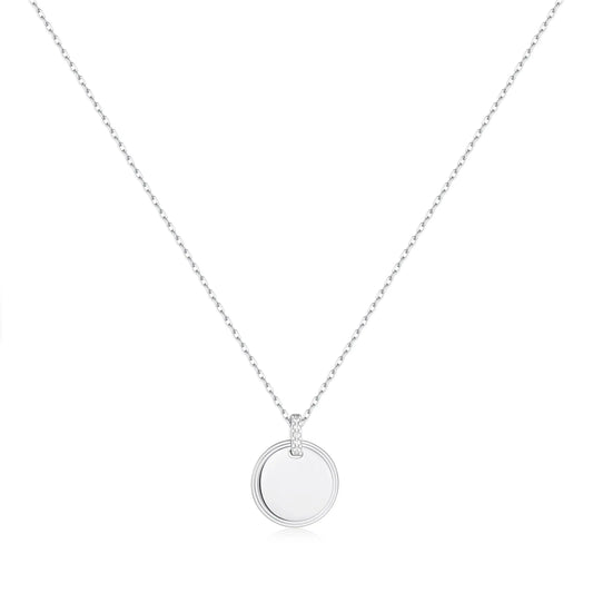 Ania Haie N058-01H Κολιέ Disc Pendant Από Επιπλατινωμένο Ασήμι