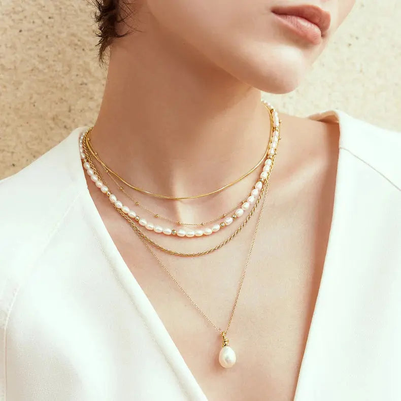 Ania Haie N058-02G Κολιέ Freshwater Pearl Από Επιχρυσωμένο Ασήμι