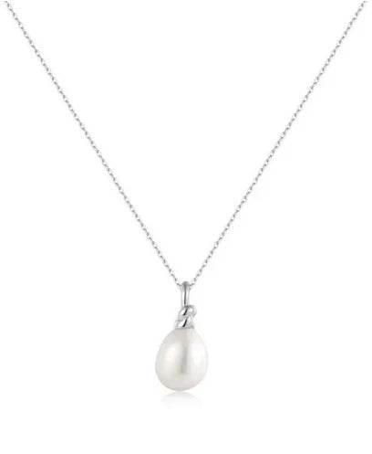 GM220W Zircon Heart Necklace In Platinum Plated Silver