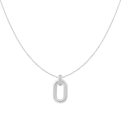Ania Haie N062-01H Κολιέ Oval Hoop Από Επιπλατινωμένο Ασήμι