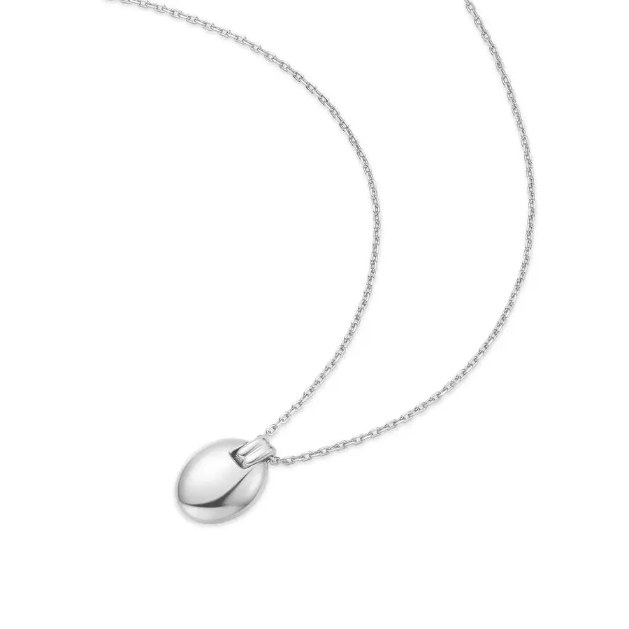 Ania Haie N062-03H Κολιέ Oval Charm Από Επιπλατινωμένο Ασήμι