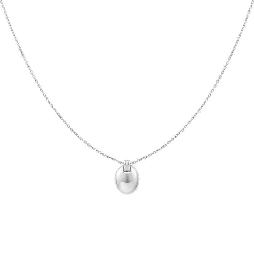 Ania Haie N062-03H Κολιέ Oval Charm Από Επιπλατινωμένο Ασήμι
