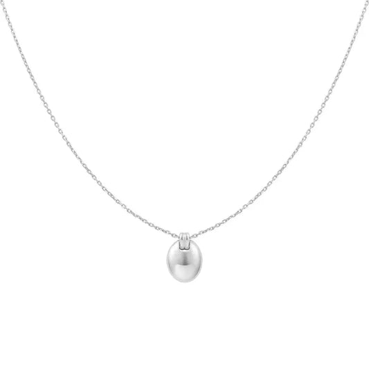Ania Haie N062-03H Κολιέ Oval Charm Από Επιπλατινωμένο Ασήμι