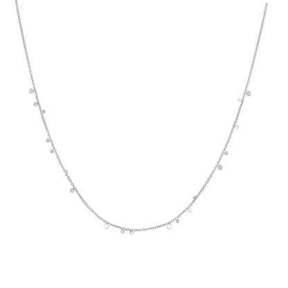 GM220W Zircon Heart Necklace In Platinum Plated Silver