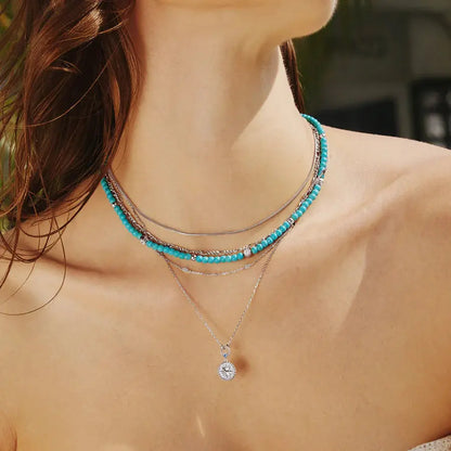 Ania Haie N063-03H Κολιέ Turquoise Από Επιπλατινωμένο Ασήμι
