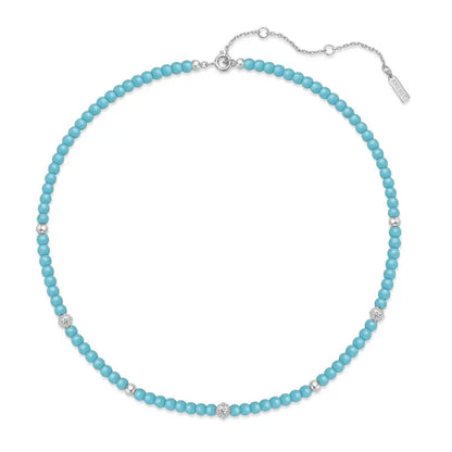 Ania Haie N063-03H Κολιέ Turquoise Από Επιπλατινωμένο Ασήμι