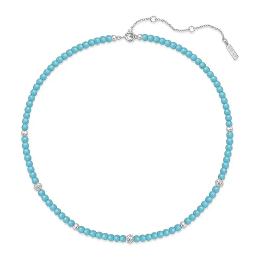 Ania Haie N063-03H Κολιέ Turquoise Από Επιπλατινωμένο Ασήμι