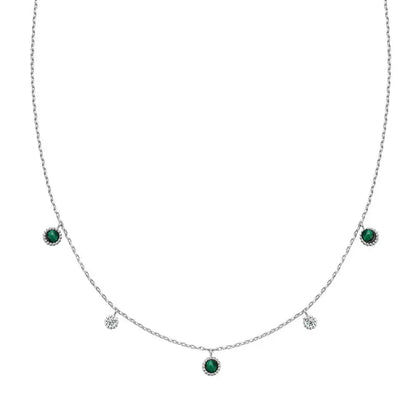 Ania Haie N064-03H Κολιέ Malachite Από Επιπλατινωμένο Ασήμι
