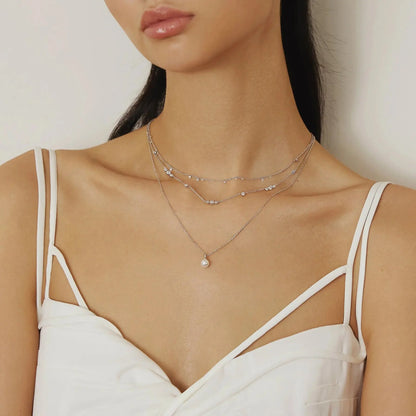 Ania Haie N065-01H Κολιέ Shell Pearl Drop Από Επιπλατινωμένο Ασήμι