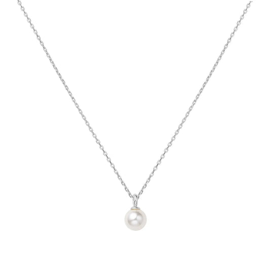 Ania Haie N065-01H Κολιέ Shell Pearl Drop Από Επιπλατινωμένο Ασήμι