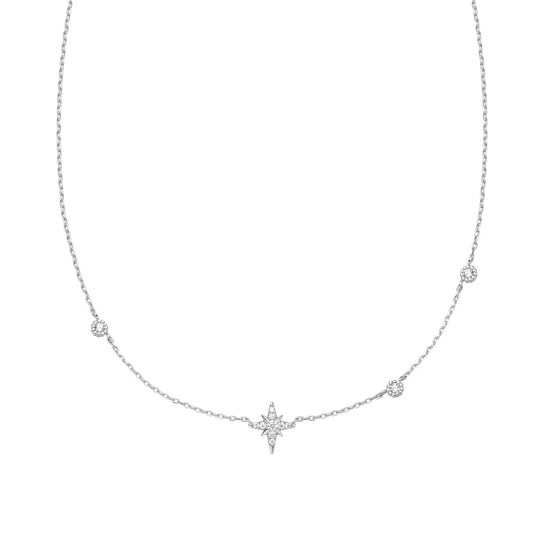 Ania Haie N065-02H Κολιέ Star Cubic Από Επιπλατινωμένο Ασήμι