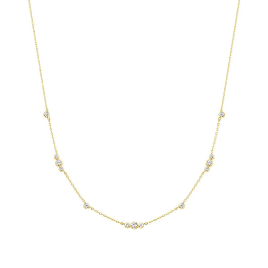 GM220W Zircon Heart Necklace In Platinum Plated Silver