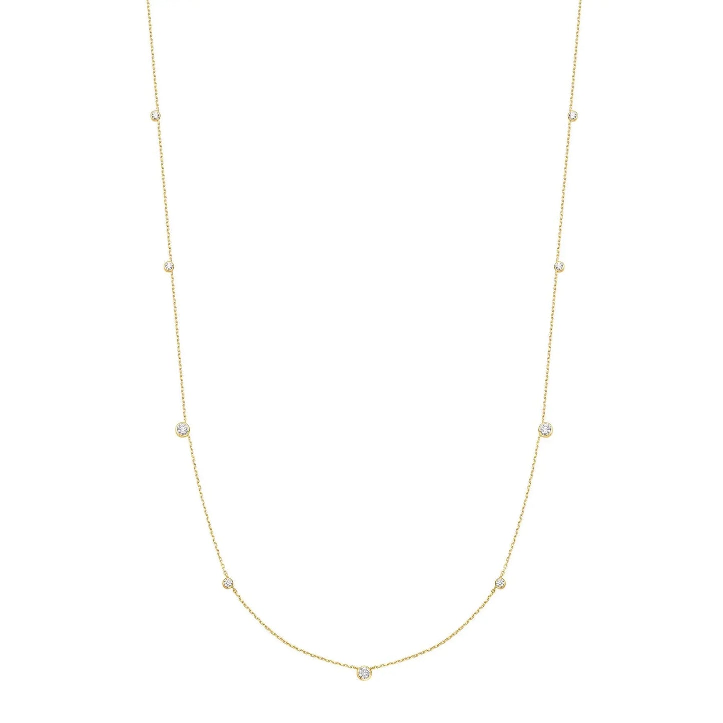 GM220W Zircon Heart Necklace In Platinum Plated Silver