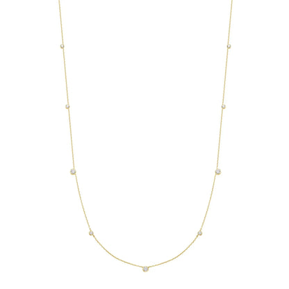 GM220W Zircon Heart Necklace In Platinum Plated Silver