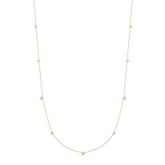 GM220W Zircon Heart Necklace In Platinum Plated Silver