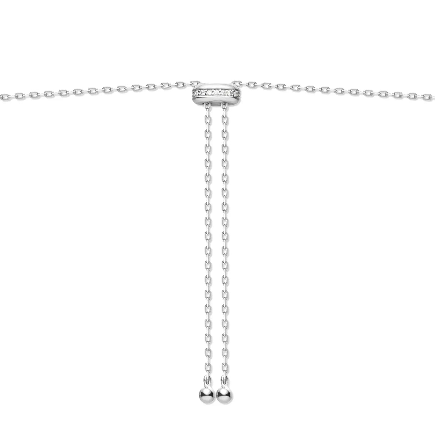GM220W Zircon Heart Necklace In Platinum Plated Silver