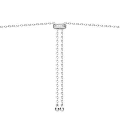 GM220W Zircon Heart Necklace In Platinum Plated Silver