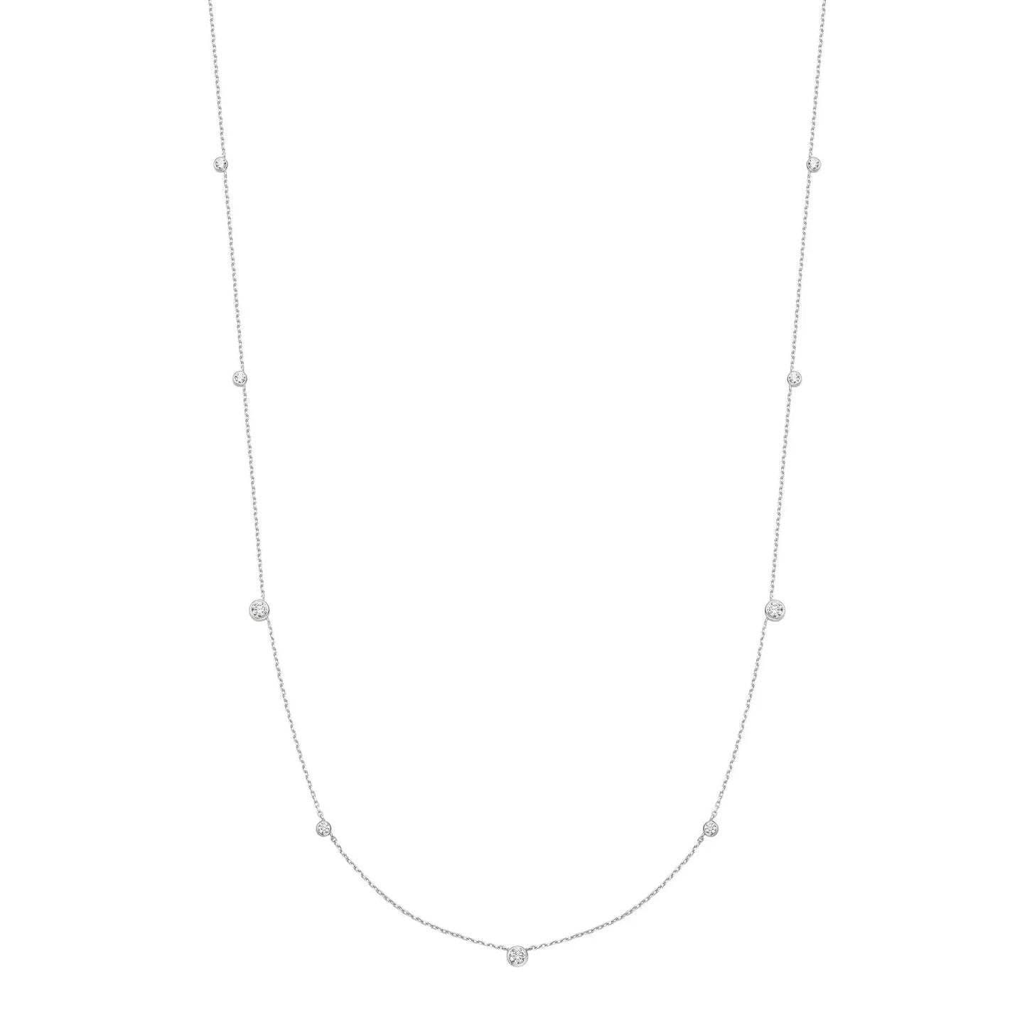GM220W Zircon Heart Necklace In Platinum Plated Silver