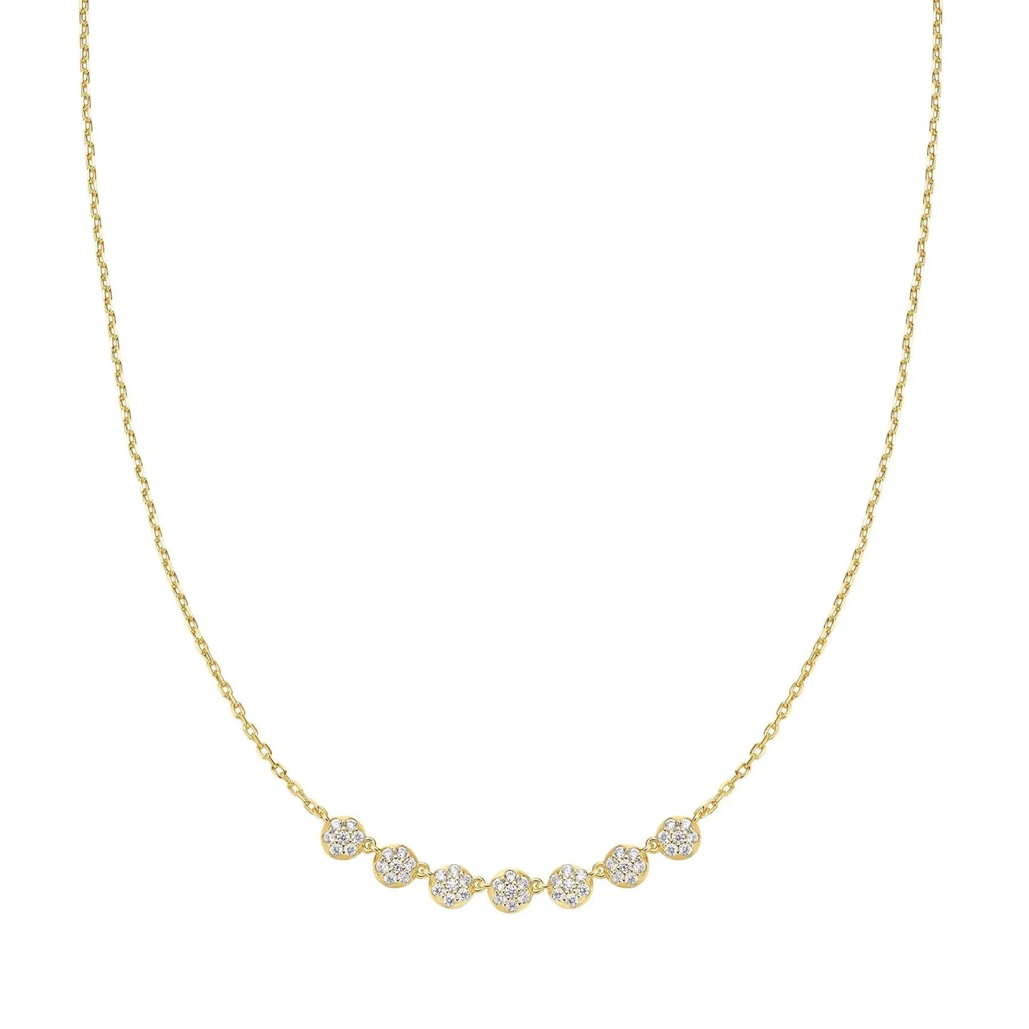 GM220W Zircon Heart Necklace In Platinum Plated Silver
