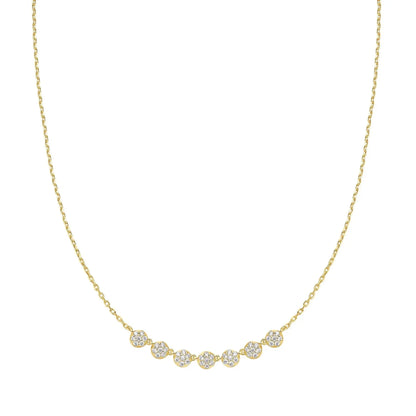 GM220W Zircon Heart Necklace In Platinum Plated Silver