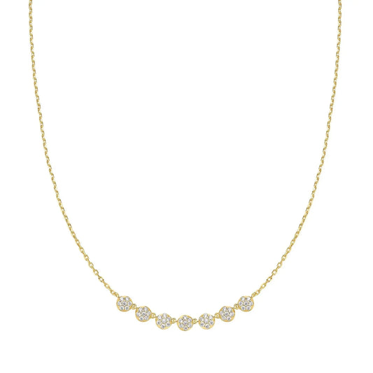 GM220W Zircon Heart Necklace In Platinum Plated Silver