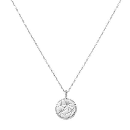 GM220W Zircon Heart Necklace In Platinum Plated Silver