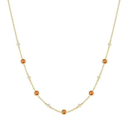 GM220W Zircon Heart Necklace In Platinum Plated Silver