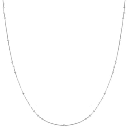 GM220W Zircon Heart Necklace In Platinum Plated Silver