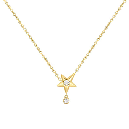 GM220W Zircon Heart Necklace In Platinum Plated Silver