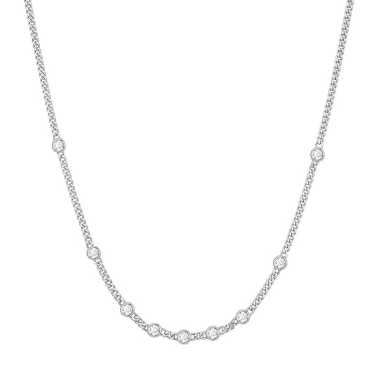 Ania Haie N066-05H Κολιέ Multi Station Round Chain Από Επιπλατινωμένο Ασήμι
