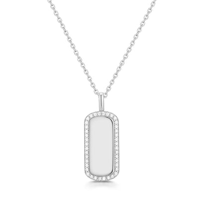 GM220W Zircon Heart Necklace In Platinum Plated Silver