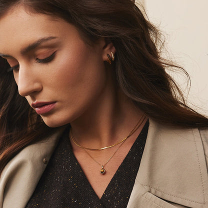 GM220W Zircon Heart Necklace In Platinum Plated Silver