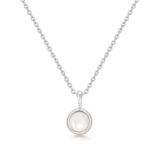 GM220W Zircon Heart Necklace In Platinum Plated Silver