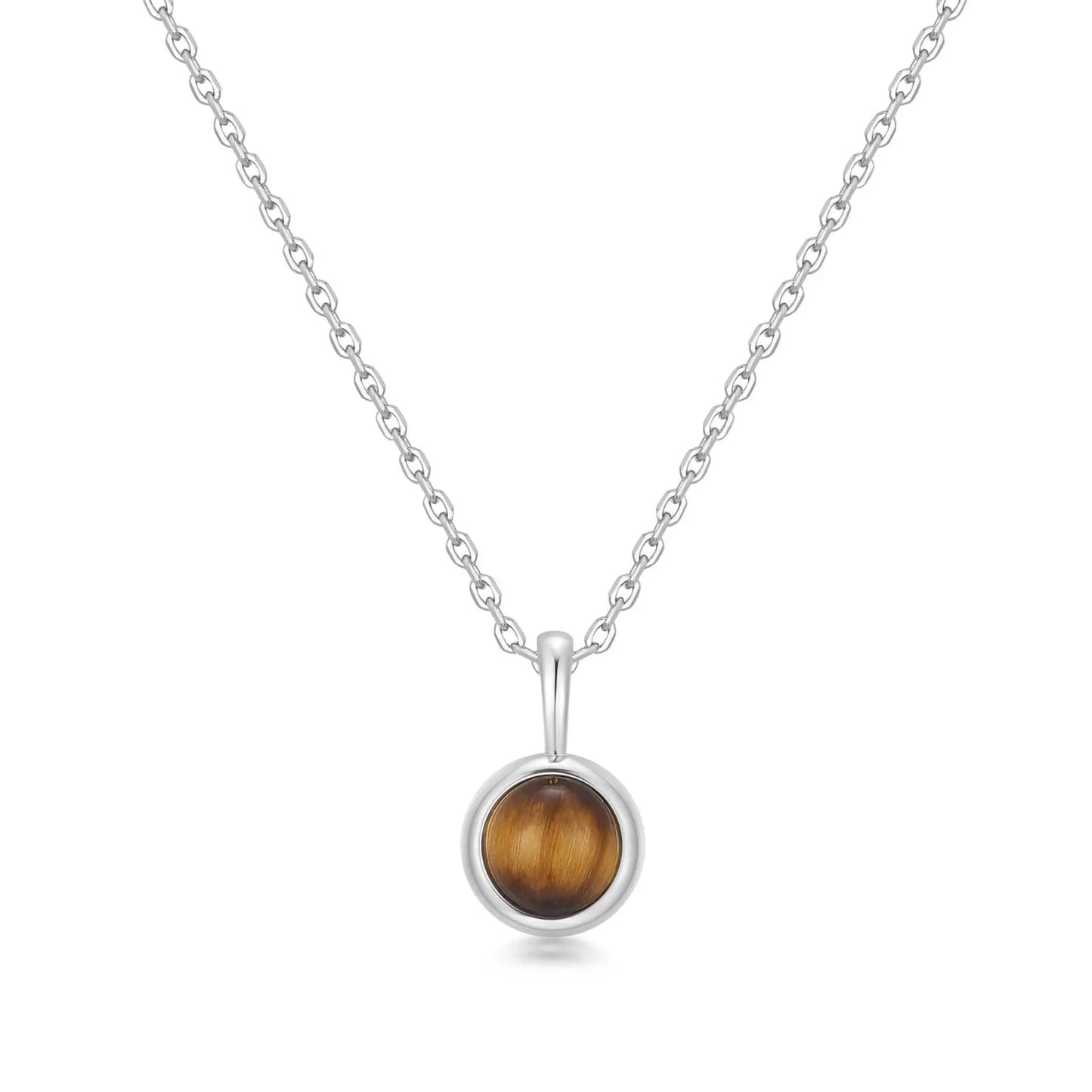 GM220W Zircon Heart Necklace In Platinum Plated Silver