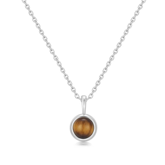 GM220W Zircon Heart Necklace In Platinum Plated Silver