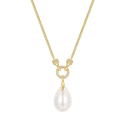 Ania Haie N069-05G Κολιέ Linked Shell Pearl Drop Από Επιχρυσωμένο Ασήμι με Πέρλα