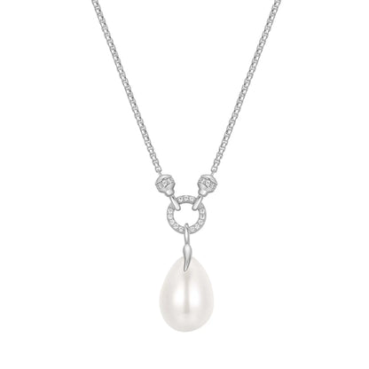 Ania Haie N069-05H Κολιέ Linked Shell Pearl Drop Από Επιπλατινωμένο Ασήμι με Πέρλα