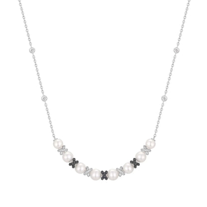 Ania Haie N069-06T Κολιέ Sparkling Shell Pearl Από Επιπλατινωμένο Ασήμι με Πέρλες