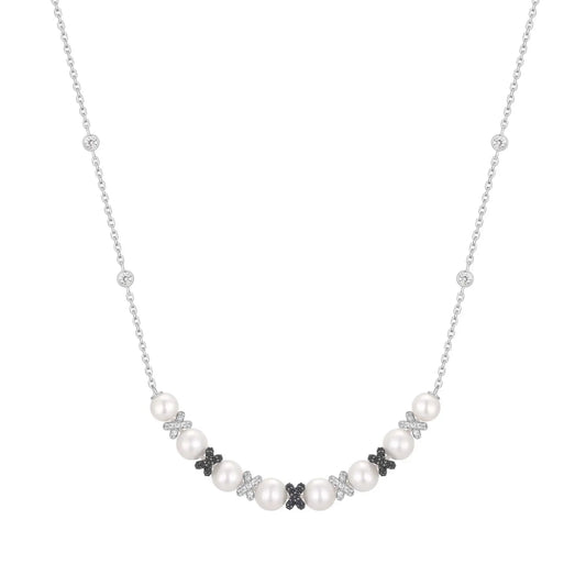 Ania Haie N069-06T Κολιέ Sparkling Shell Pearl Από Επιπλατινωμένο Ασήμι με Πέρλες