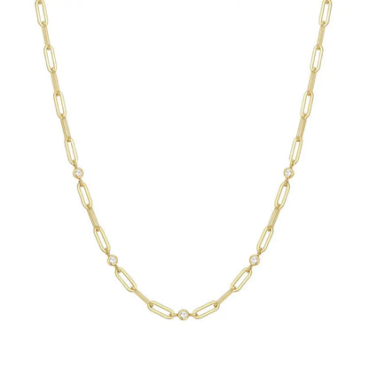 GM220W Zircon Heart Necklace In Platinum Plated Silver