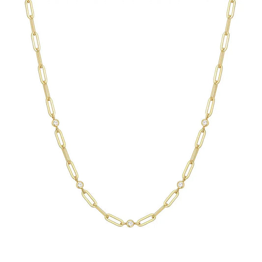 GM220W Zircon Heart Necklace In Platinum Plated Silver