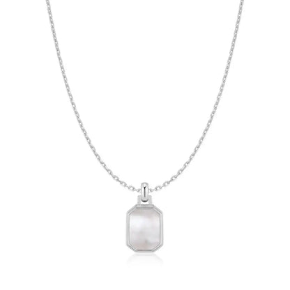 GM220W Zircon Heart Necklace In Platinum Plated Silver