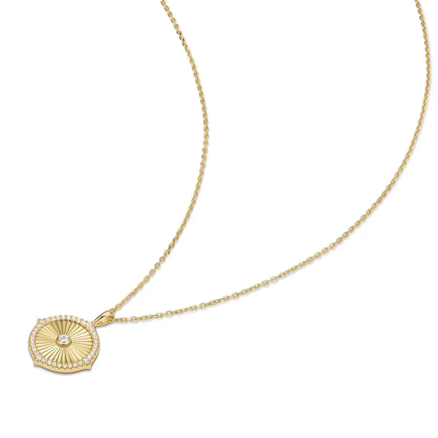 GM220W Zircon Heart Necklace In Platinum Plated Silver
