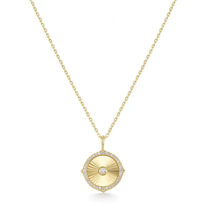 GM220W Zircon Heart Necklace In Platinum Plated Silver