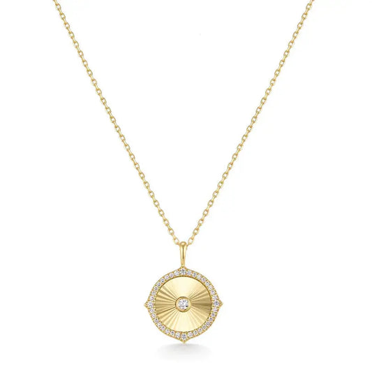 GM220W Zircon Heart Necklace In Platinum Plated Silver