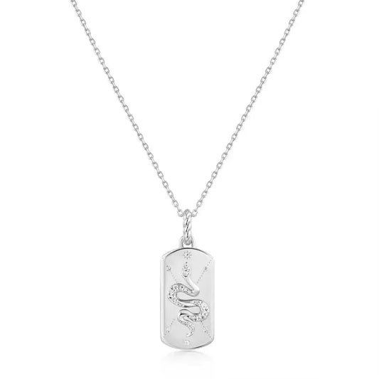 GM220W Zircon Heart Necklace In Platinum Plated Silver