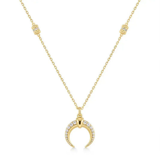 GM220W Zircon Heart Necklace In Platinum Plated Silver
